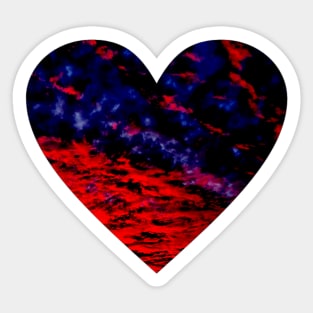 Sky heart - bright red and blue Sticker